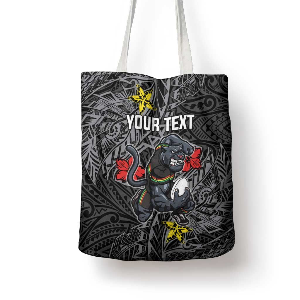 Personalised Penrith Panthers Tote Bag Polynesian Tribal Pattern With Rugby Panther Mascot Art