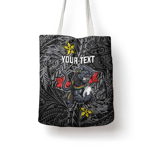 Personalised Penrith Panthers Tote Bag Polynesian Tribal Pattern With Rugby Panther Mascot Art