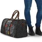 Personalised Penrith Panthers Travel Bag Polynesian Tribal Pattern With Rugby Panther Mascot Art