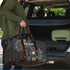 Personalised Penrith Panthers Travel Bag Polynesian Tribal Pattern With Rugby Panther Mascot Art