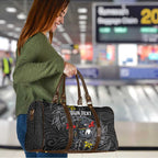 Personalised Penrith Panthers Travel Bag Polynesian Tribal Pattern With Rugby Panther Mascot Art