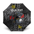 Personalised Penrith Panthers Umbrella Polynesian Tribal Pattern With Rugby Panther Mascot Art