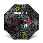 Personalised Penrith Panthers Umbrella Polynesian Tribal Pattern With Rugby Panther Mascot Art