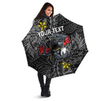 Personalised Penrith Panthers Umbrella Polynesian Tribal Pattern With Rugby Panther Mascot Art