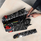 Personalised Penrith Panthers Umbrella Polynesian Tribal Pattern With Rugby Panther Mascot Art