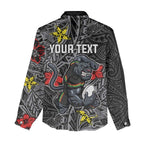 Personalised Penrith Panthers Women Casual Shirt Polynesian Tribal Pattern With Rugby Panther Mascot Art
