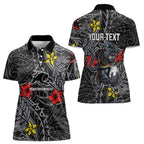 Personalised Penrith Panthers Women Polo Shirt Polynesian Tribal Pattern With Rugby Panther Mascot Art