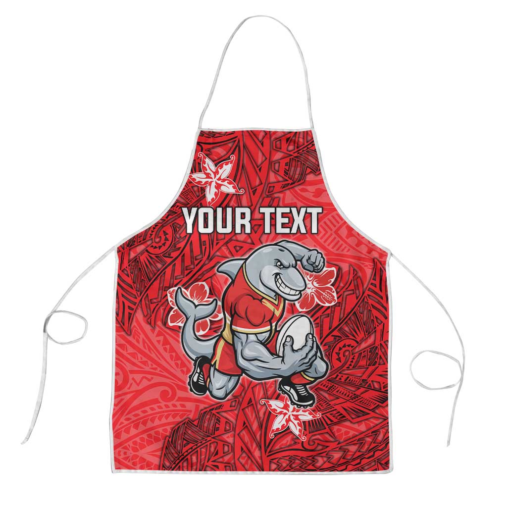 Personalised Dolphins Apron Polynesian Tribal Pattern With Rugby Dolphin Mascot Art