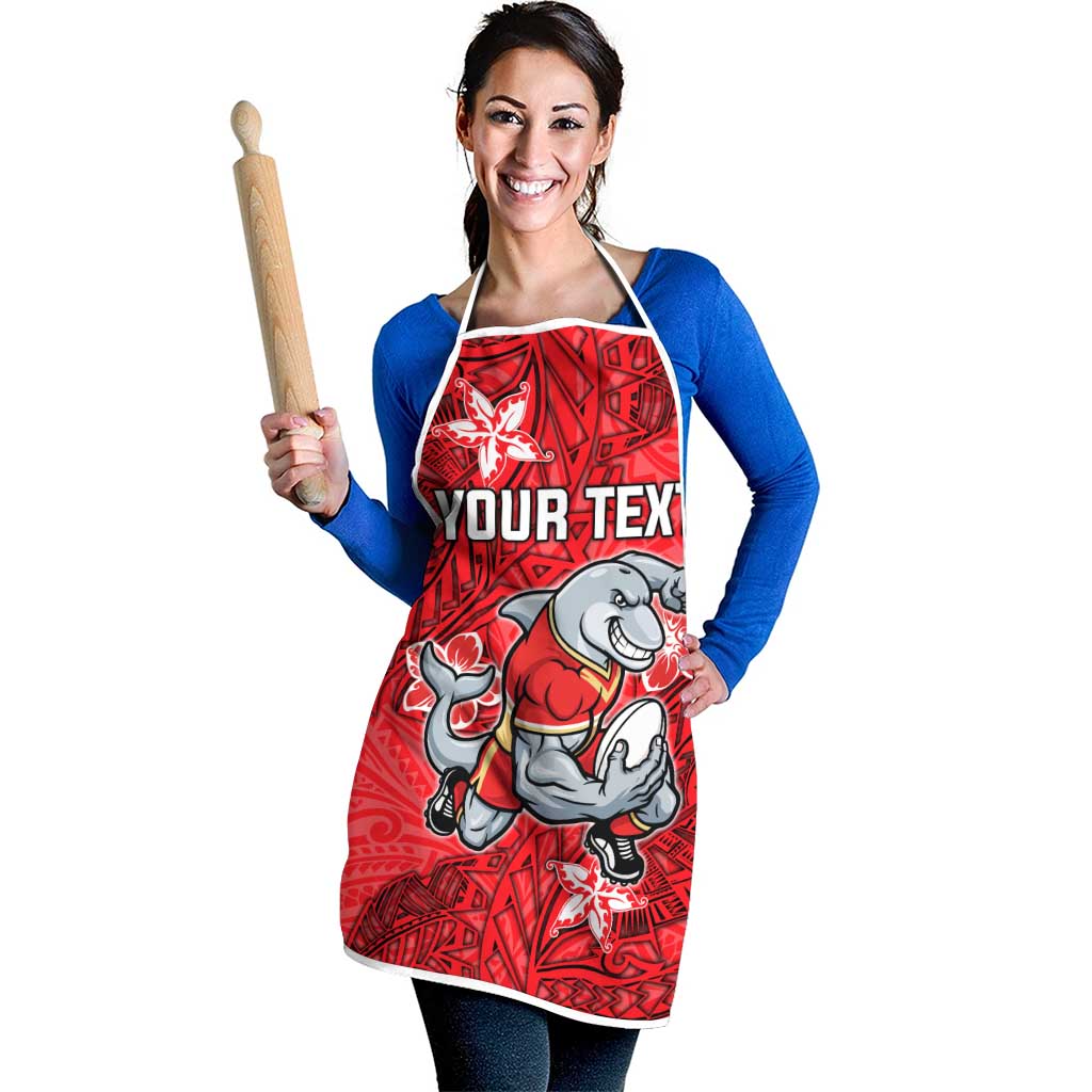 Personalised Dolphins Apron Polynesian Tribal Pattern With Rugby Dolphin Mascot Art