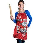 Personalised Dolphins Apron Polynesian Tribal Pattern With Rugby Dolphin Mascot Art