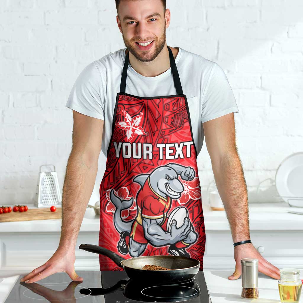 Personalised Dolphins Apron Polynesian Tribal Pattern With Rugby Dolphin Mascot Art