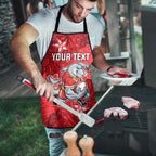 Personalised Dolphins Apron Polynesian Tribal Pattern With Rugby Dolphin Mascot Art