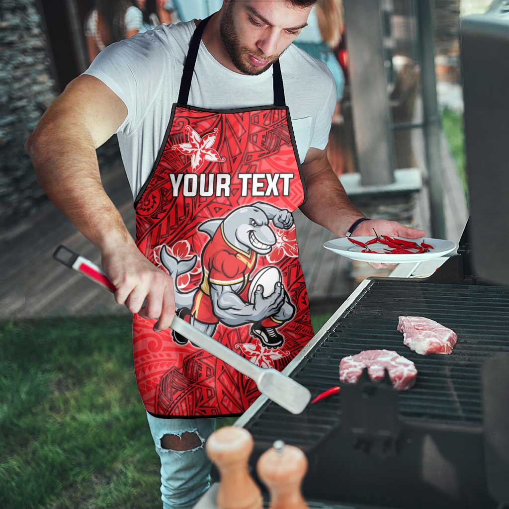 Personalised Dolphins Apron Polynesian Tribal Pattern With Rugby Dolphin Mascot Art