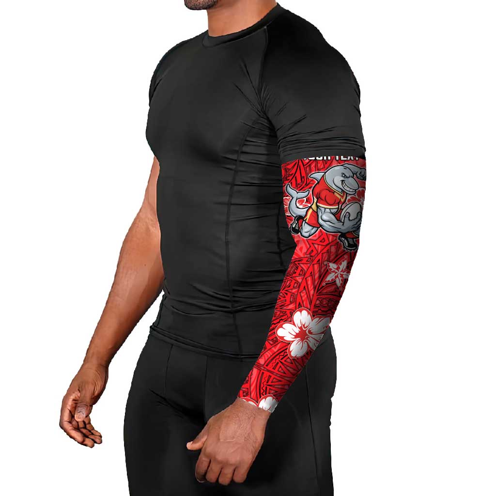 Personalised Dolphins Arm Sleeves Polynesian Tribal Pattern With Rugby Dolphin Mascot Art