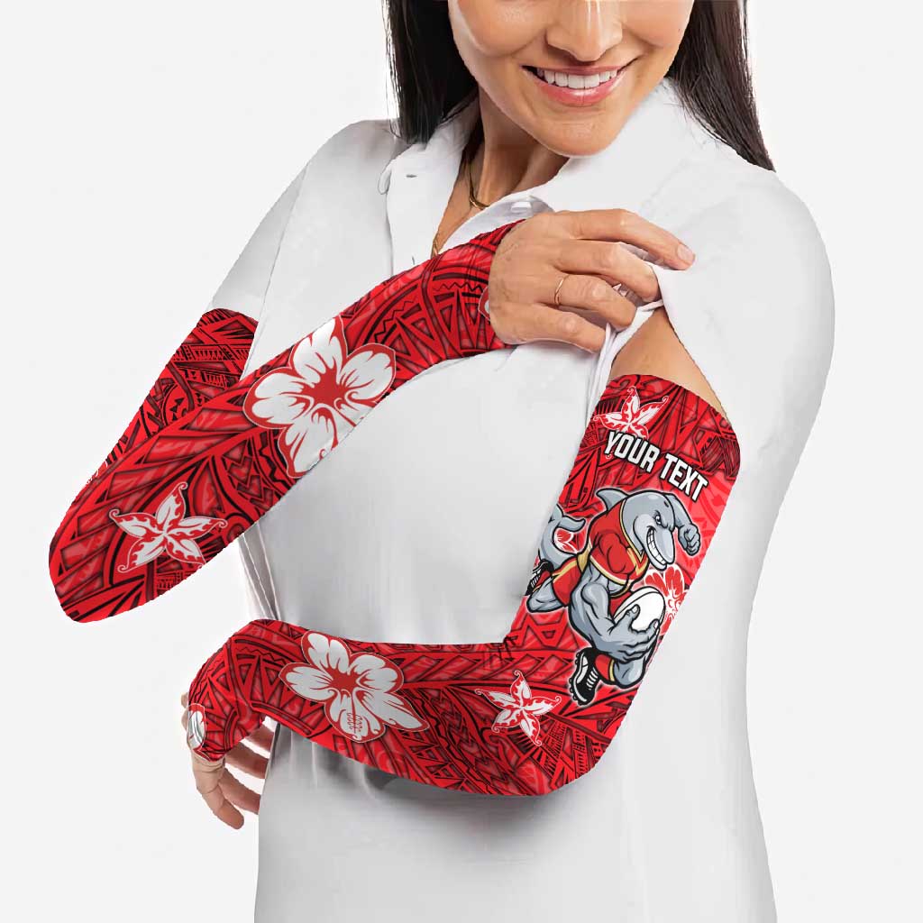 Personalised Dolphins Arm Sleeves Polynesian Tribal Pattern With Rugby Dolphin Mascot Art