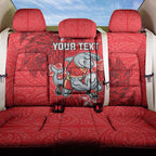 Personalised Dolphins Back Car Seat Cover Polynesian Tribal Pattern With Rugby Dolphin Mascot Art