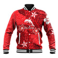 Personalised Dolphins Baseball Jacket Polynesian Tribal Pattern With Rugby Dolphin Mascot Art
