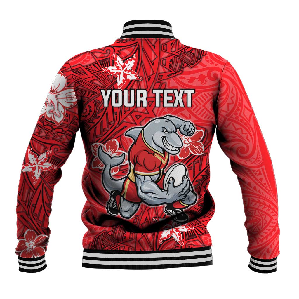 Personalised Dolphins Baseball Jacket Polynesian Tribal Pattern With Rugby Dolphin Mascot Art