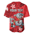 Personalised Dolphins Baseball Jersey Polynesian Tribal Pattern With Rugby Dolphin Mascot Art