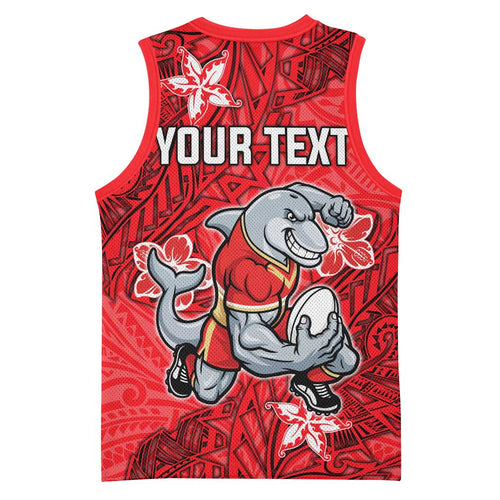 Personalised Dolphins Basketball Jersey Polynesian Tribal Pattern With Rugby Dolphin Mascot Art