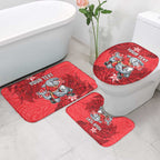 Personalised Dolphins Bathroom Set Polynesian Tribal Pattern With Rugby Dolphin Mascot Art