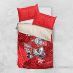 Personalised Dolphins Bedding Set Polynesian Tribal Pattern With Rugby Dolphin Mascot Art