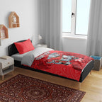 Personalised Dolphins Bedding Set Polynesian Tribal Pattern With Rugby Dolphin Mascot Art