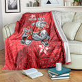 Personalised Dolphins Blanket Polynesian Tribal Pattern With Rugby Dolphin Mascot Art