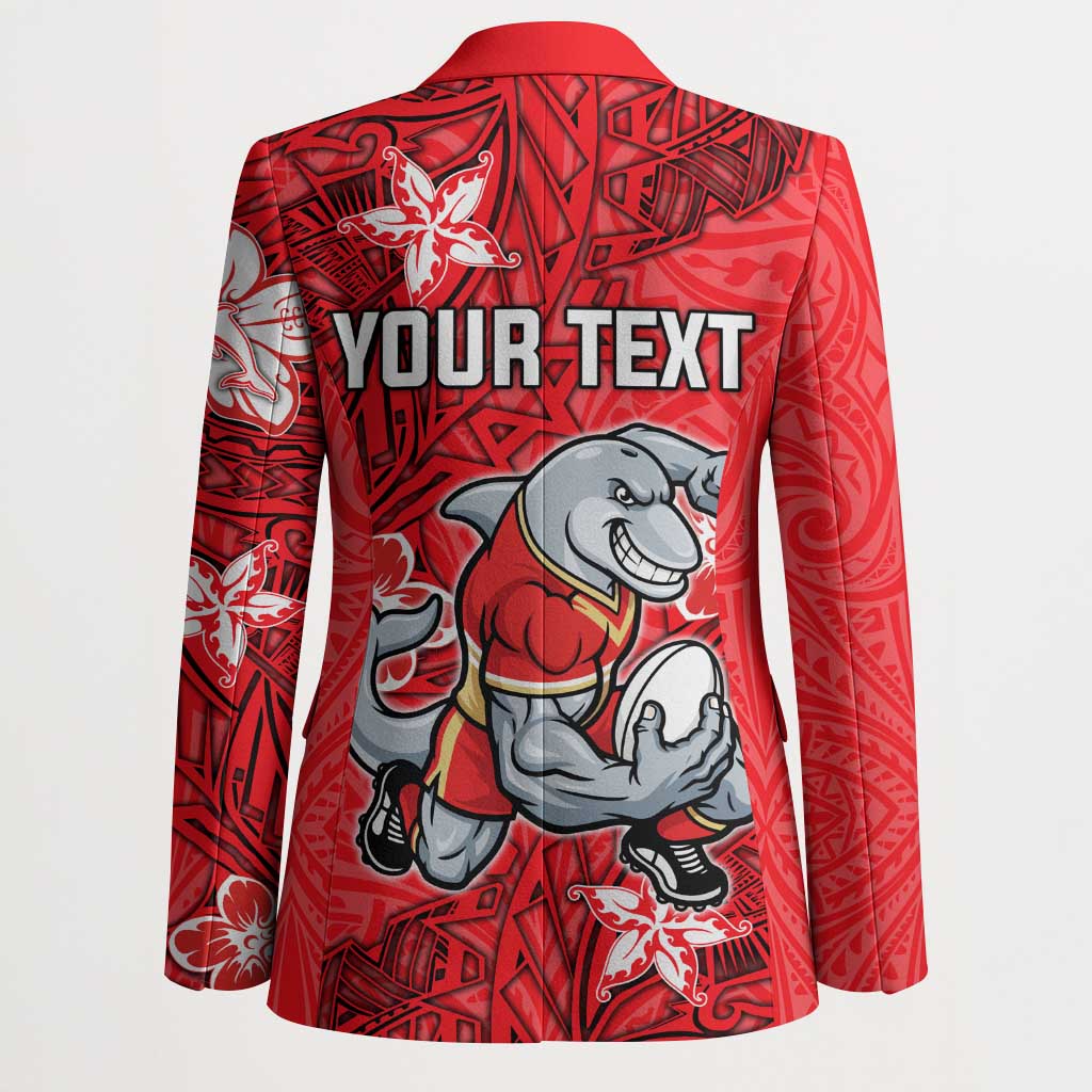 Personalised Dolphins Blazer Polynesian Tribal Pattern With Rugby Dolphin Mascot Art