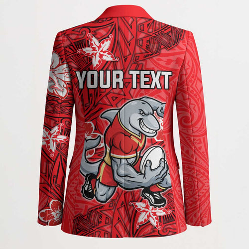 Personalised Dolphins Blazer Polynesian Tribal Pattern With Rugby Dolphin Mascot Art