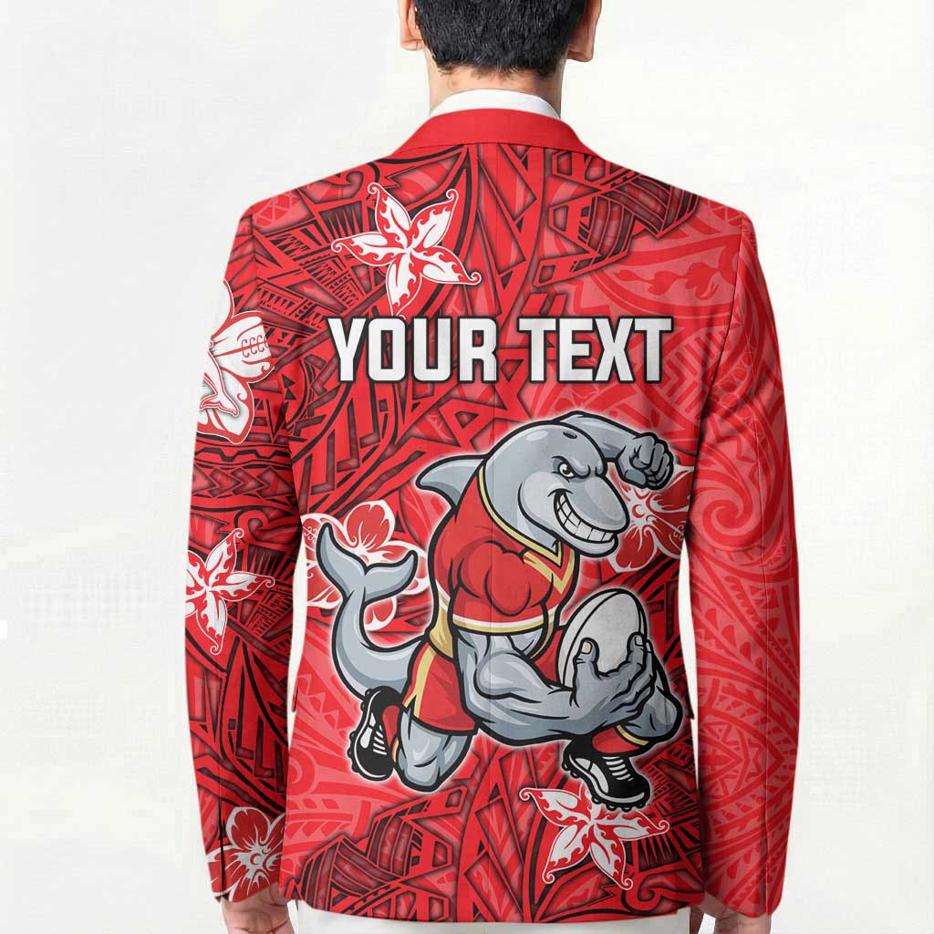Personalised Dolphins Blazer Polynesian Tribal Pattern With Rugby Dolphin Mascot Art