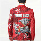 Personalised Dolphins Blazer Polynesian Tribal Pattern With Rugby Dolphin Mascot Art