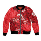 Personalised Dolphins Bomber Jacket Polynesian Tribal Pattern With Rugby Dolphin Mascot Art