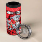Personalised Dolphins 4 in 1 Can Cooler Tumbler Polynesian Tribal Pattern With Rugby Dolphin Mascot Art