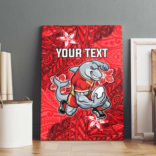 Personalised Dolphins Canvas Wall Art Polynesian Tribal Pattern With Rugby Dolphin Mascot Art