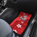 Personalised Dolphins Car Mats Polynesian Tribal Pattern With Rugby Dolphin Mascot Art