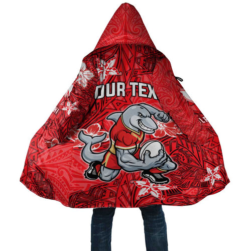 Personalised Dolphins Cloak Polynesian Tribal Pattern With Rugby Dolphin Mascot Art
