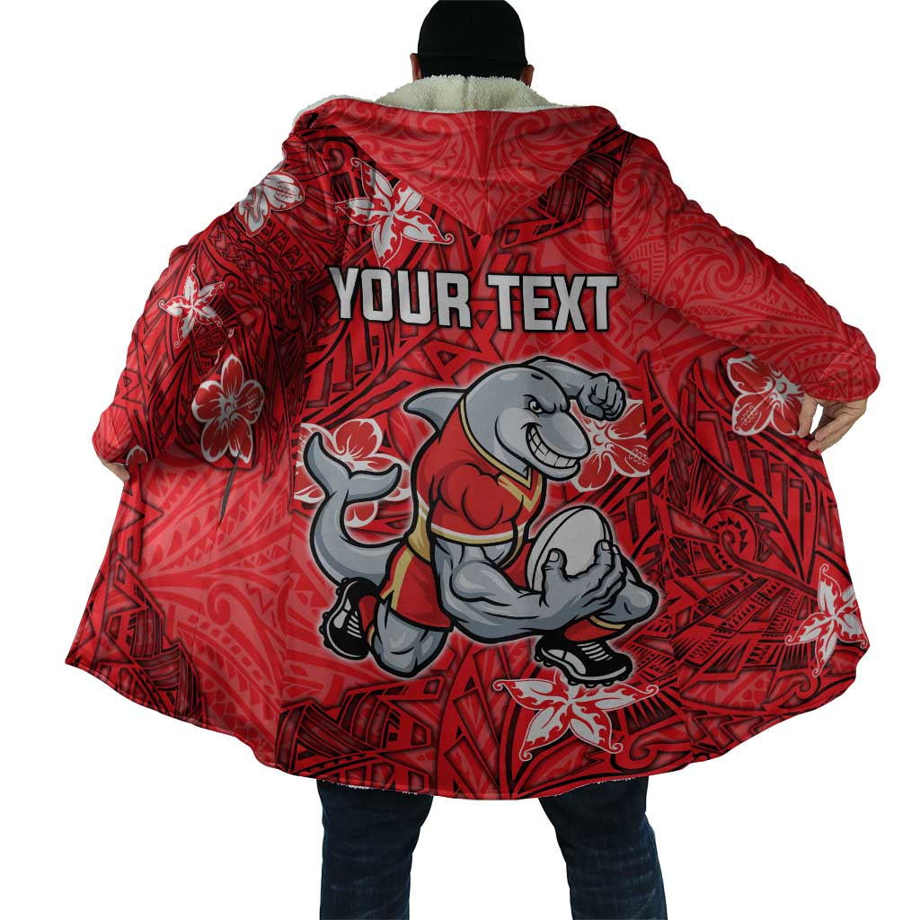 Personalised Dolphins Cloak Polynesian Tribal Pattern With Rugby Dolphin Mascot Art