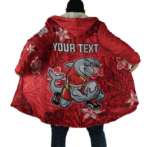Personalised Dolphins Cloak Polynesian Tribal Pattern With Rugby Dolphin Mascot Art