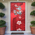 Personalised Dolphins Door Cover Polynesian Tribal Pattern With Rugby Dolphin Mascot Art