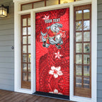 Personalised Dolphins Door Cover Polynesian Tribal Pattern With Rugby Dolphin Mascot Art