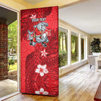 Personalised Dolphins Door Cover Polynesian Tribal Pattern With Rugby Dolphin Mascot Art