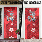Personalised Dolphins Door Cover Polynesian Tribal Pattern With Rugby Dolphin Mascot Art