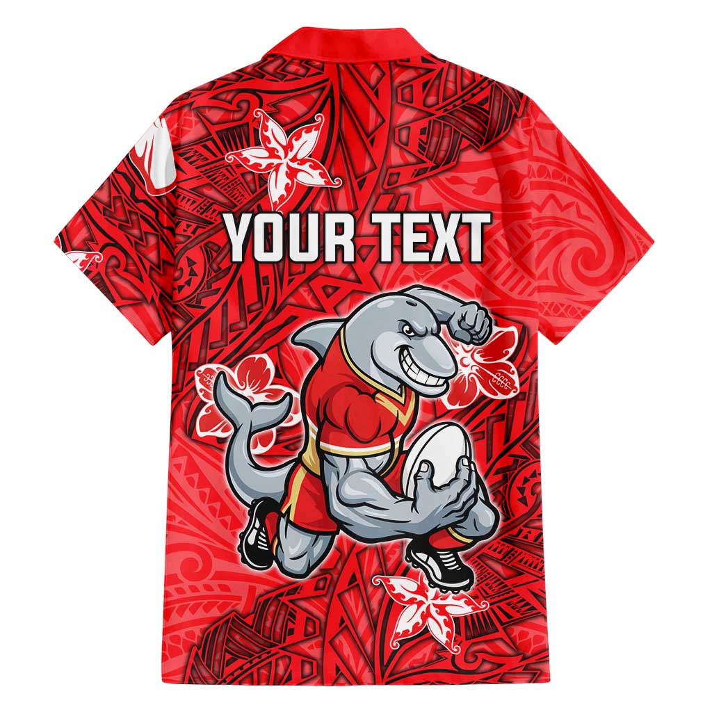Personalised Dolphins Family Matching Off Shoulder Maxi Dress and Hawaiian Shirt Polynesian Tribal Pattern With Rugby Dolphin Mascot Art