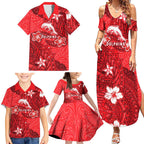 Personalised Dolphins Family Matching Summer Maxi Dress and Hawaiian Shirt Polynesian Tribal Pattern With Rugby Dolphin Mascot Art