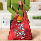 Personalised Dolphins Grocery Bag Polynesian Tribal Pattern With Rugby Dolphin Mascot Art