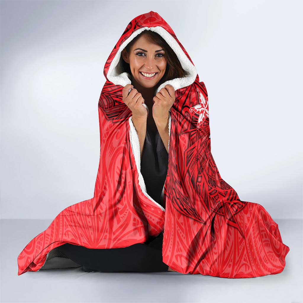 Personalised Dolphins Hooded Blanket Polynesian Tribal Pattern With Rugby Dolphin Mascot Art