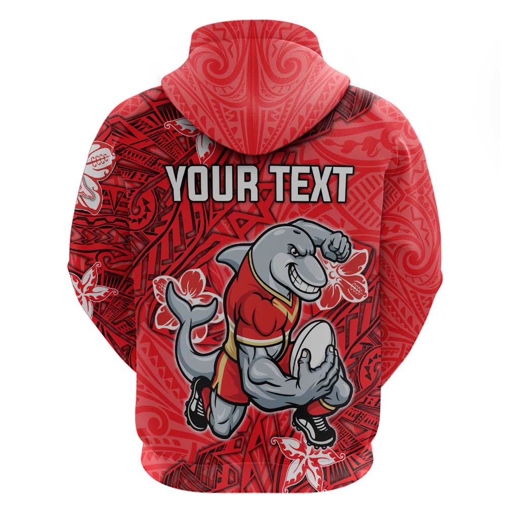 Personalised Dolphins Hoodie Polynesian Tribal Pattern With Rugby Dolphin Mascot Art
