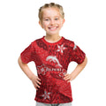Personalised Dolphins Kid T Shirt Polynesian Tribal Pattern With Rugby Dolphin Mascot Art