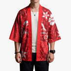 Personalised Dolphins Kimono Polynesian Tribal Pattern With Rugby Dolphin Mascot Art